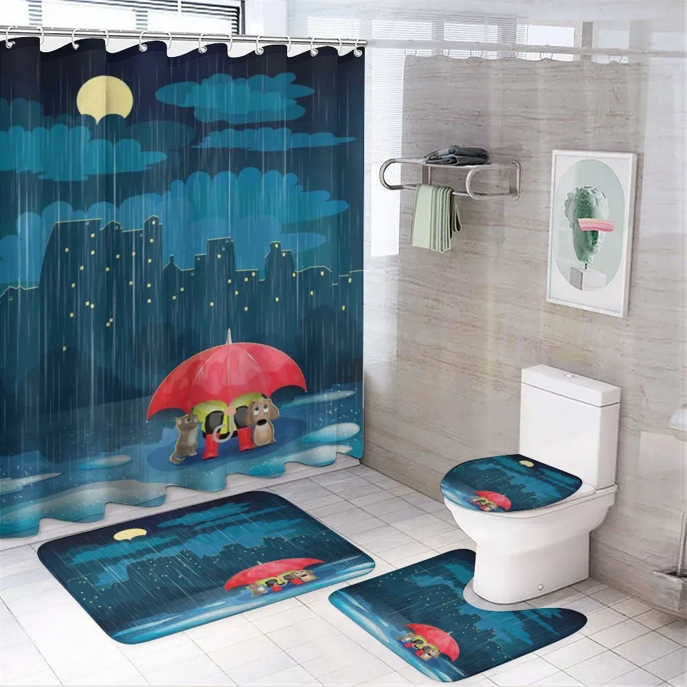 Cartoon Animal under Rain — Your design