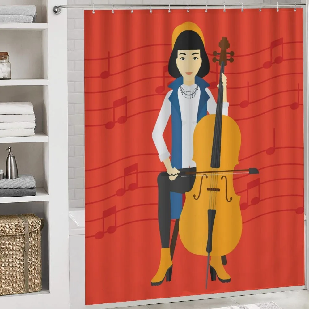 Cartoon Woman Playing Music — Detail 4