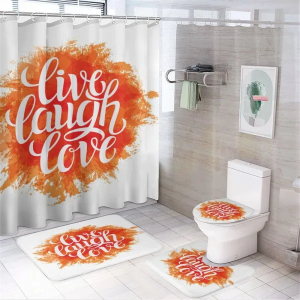 Cheerful Phrase on a shower curtain