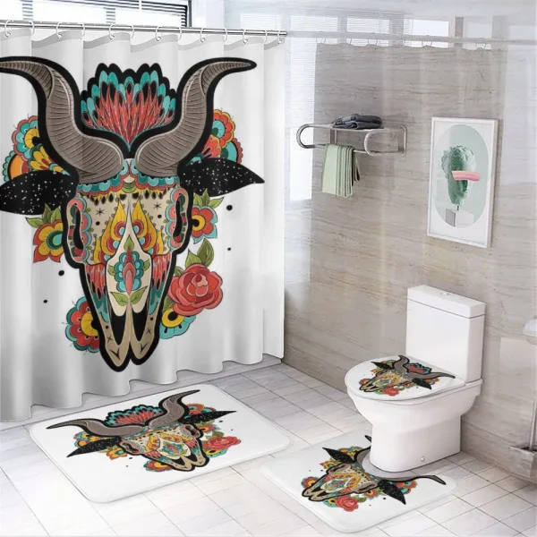 Colorful Skull New Year on a shower curtain
