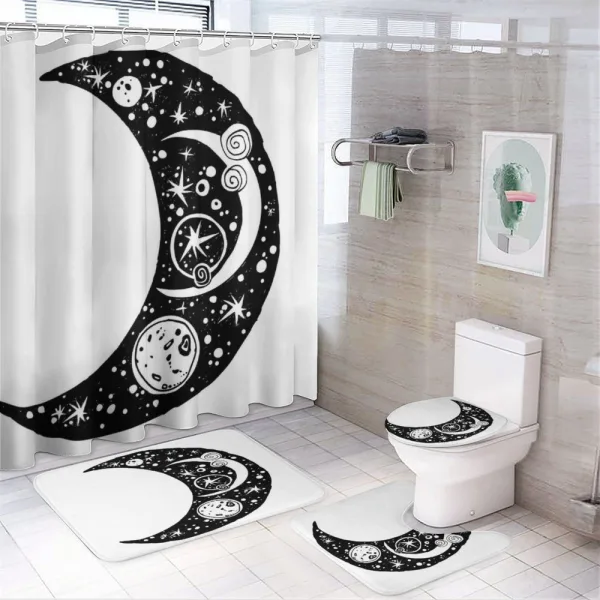 Crescent Doodle on a shower curtain