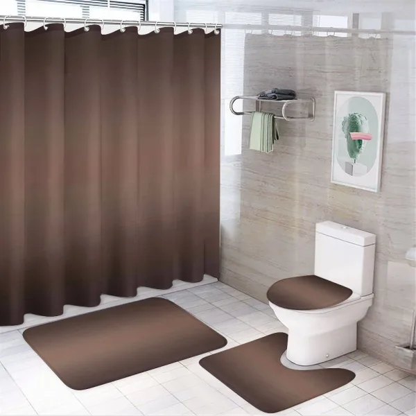 Digital Brown Room on a shower curtain