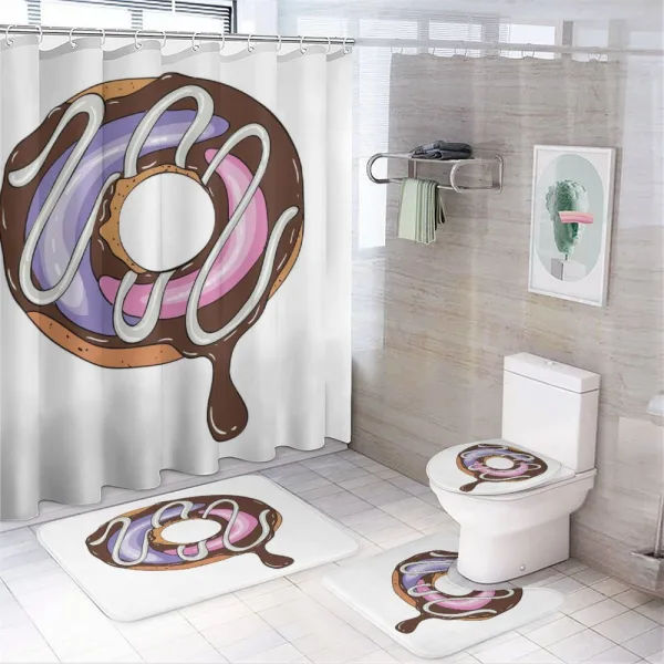 Doughnut American Food Theme on a shower curtain