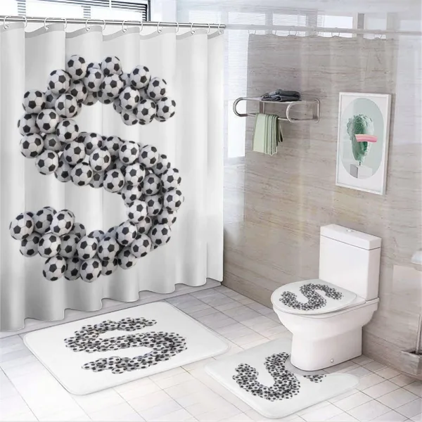 Hexagon Pattern Balls on a shower curtain
