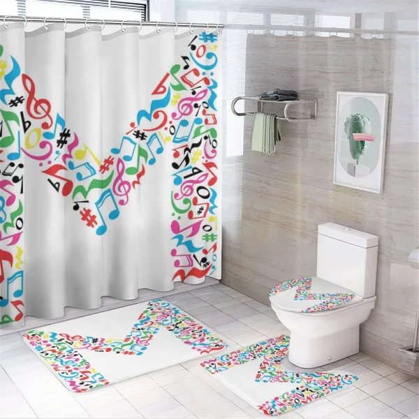 Notes Music Capital M on a shower curtain
