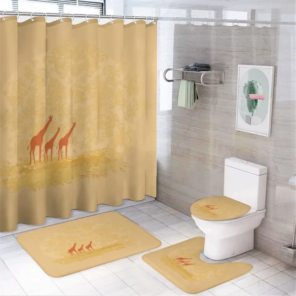 Retro Safari Giraffes on a shower curtain