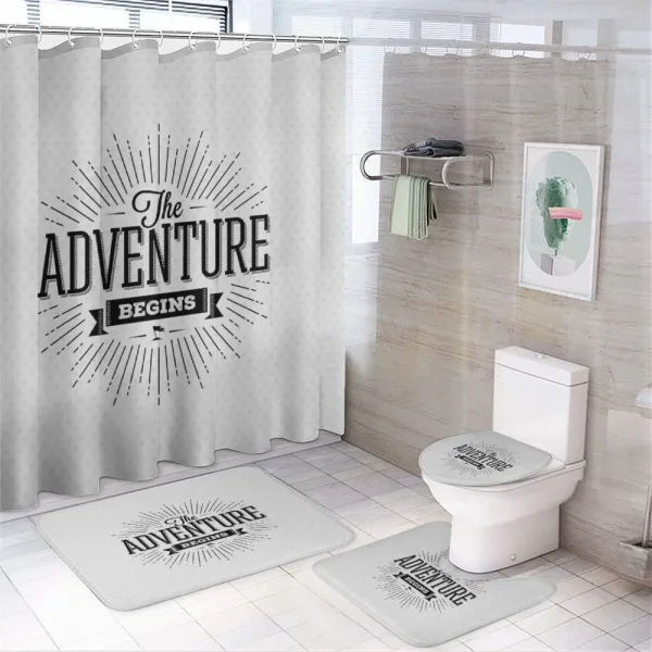 Retro Vintage Words on a shower curtain