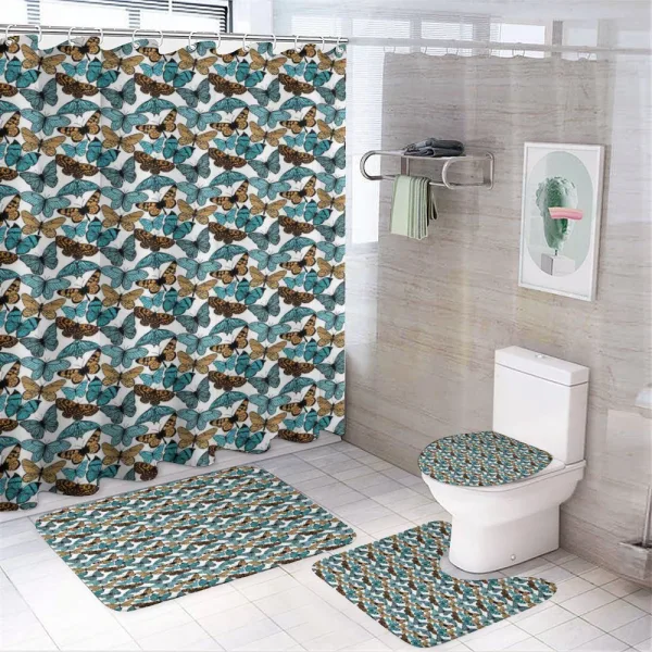 Spring Time Theme Flies on a shower curtain