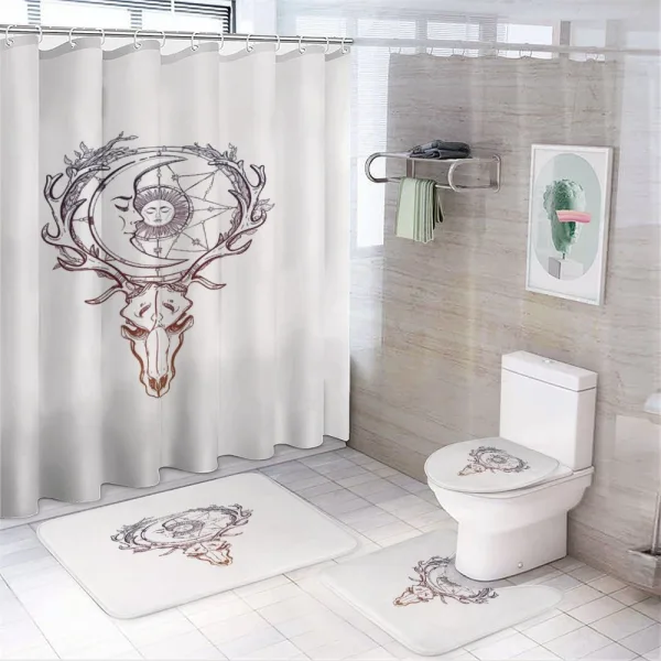 Tattoo Style Ornate Doodle on a shower curtain
