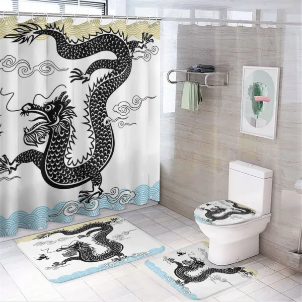 Traditional Chinese Sea on a shower curtain