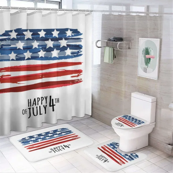 US Flag on a shower curtain