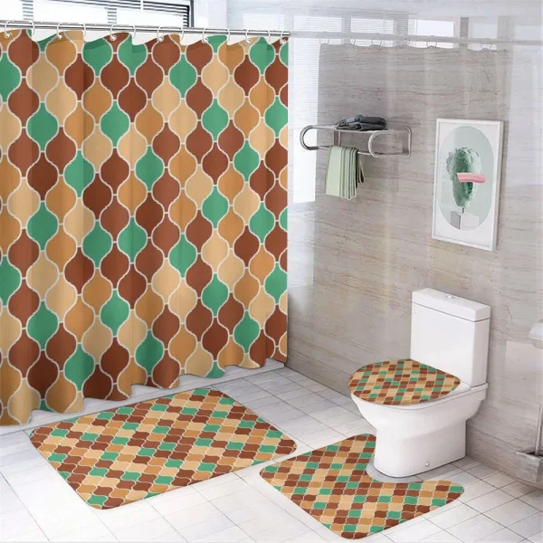 Vintage Lattice on a shower curtain