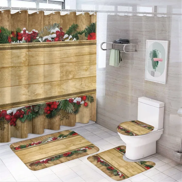 Vintage Noel Greeting on a shower curtain