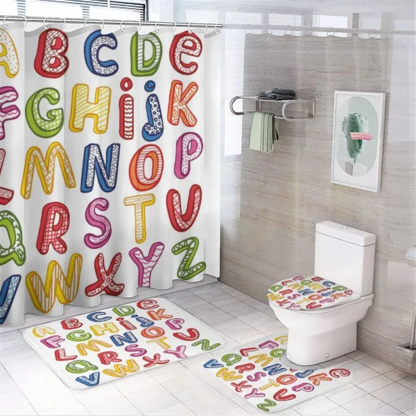 3D Letters ABC on a shower curtain