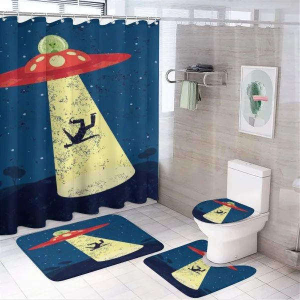 Alien Abduction Space on a shower curtain
