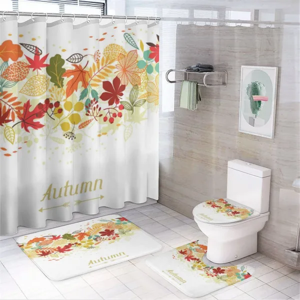Autumn Leaves Border on a shower curtain