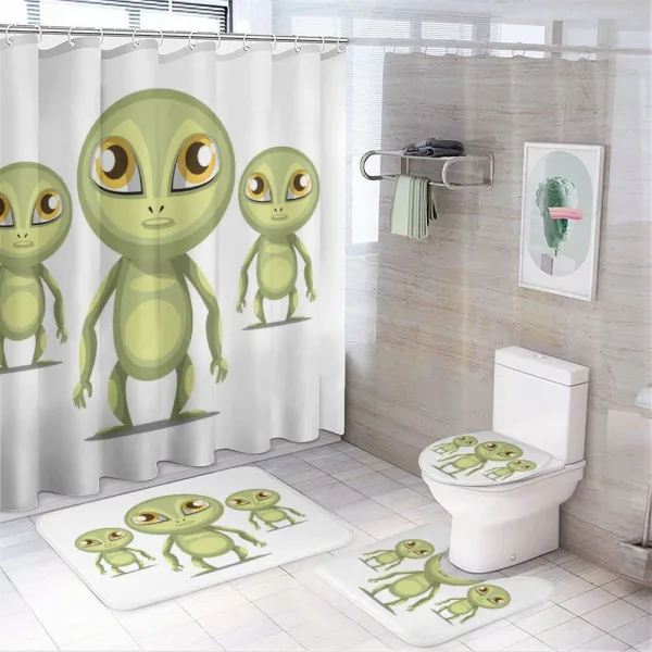 Big Eyed Extraterrestrial on a shower curtain