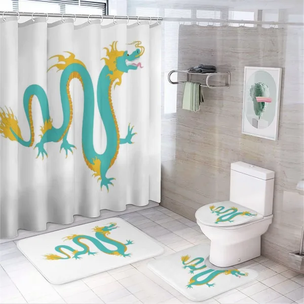 Chinese Mythological on a shower curtain