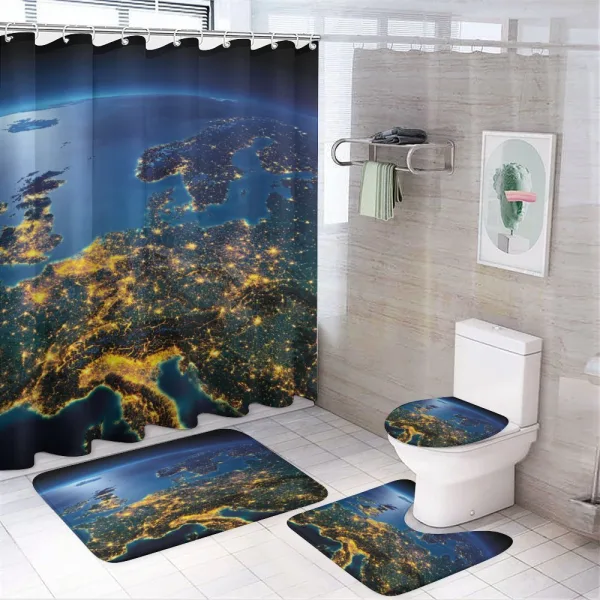 Continent Central Europe on a shower curtain
