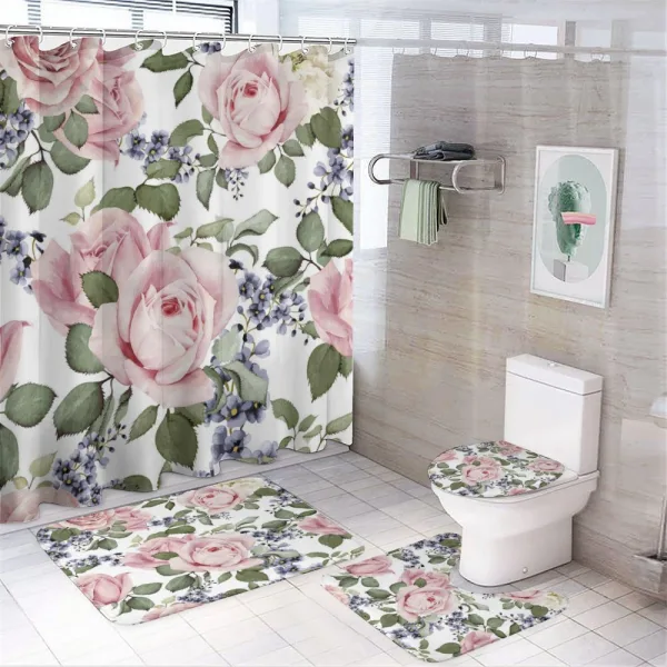 Flourishing Pink Flora on a shower curtain