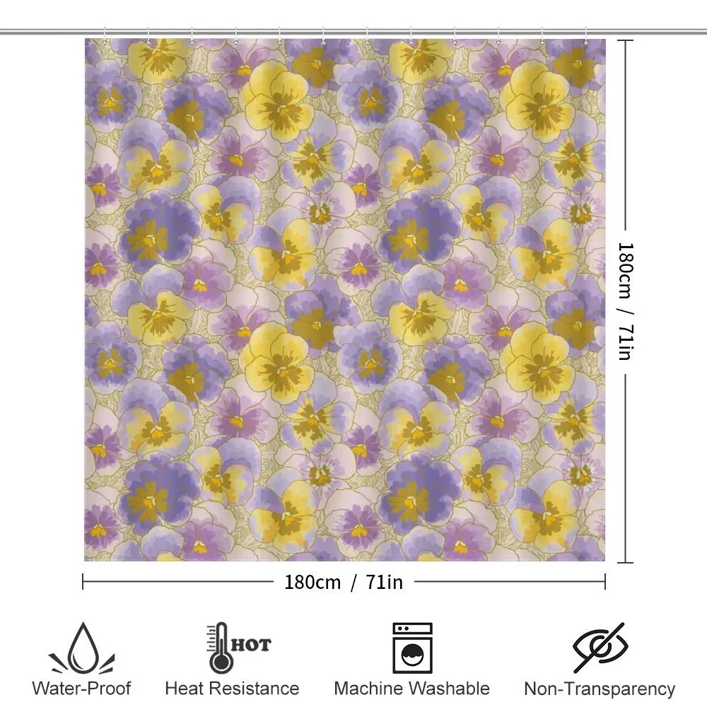 Hand Drawn Pansy Garden — Detail 2