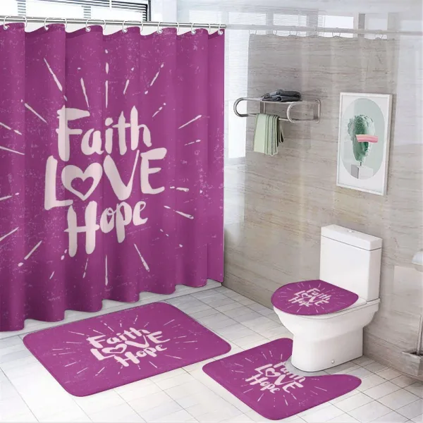 Hope Themed Message Design on a shower curtain