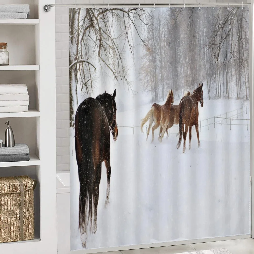 Horses in Snowy Forest — Detail 4