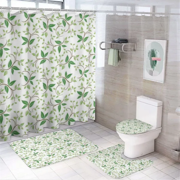 Ivy Green Leaves on a shower curtain