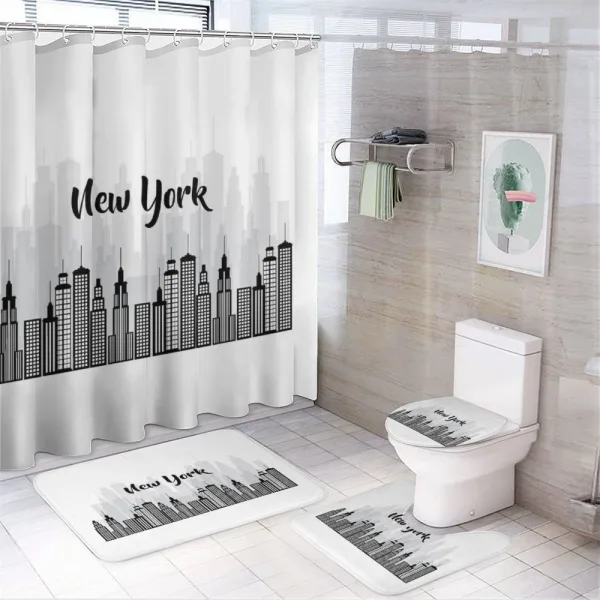 Monochrome and Modern on a shower curtain