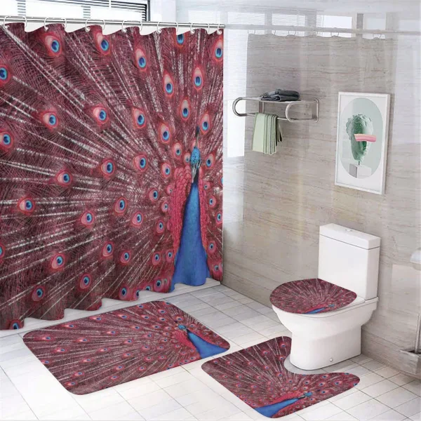 Peacock Bird Surreal on a shower curtain