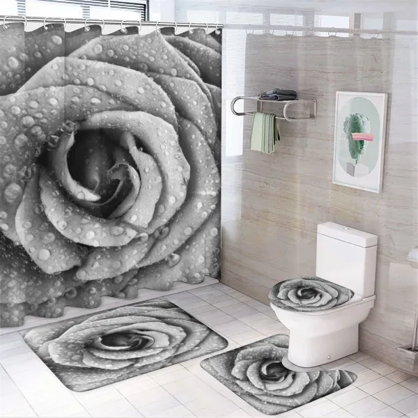 Retro Romance Rose Petal on a shower curtain