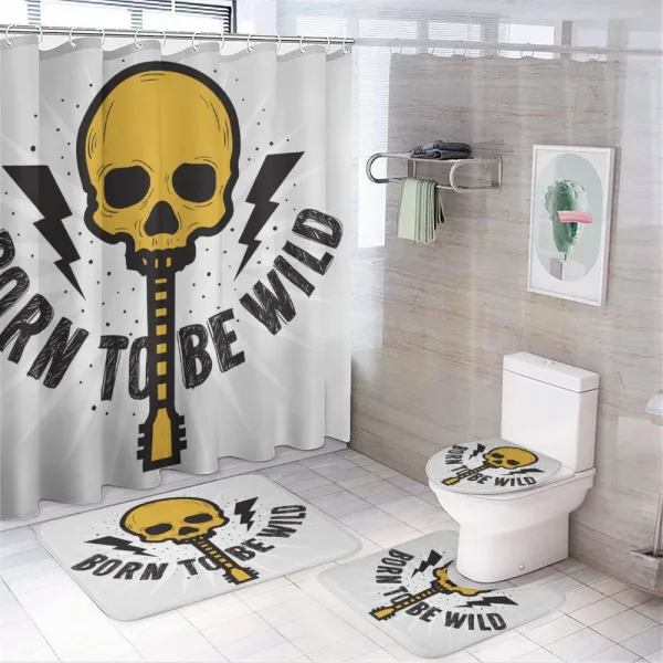 Born to Be Wild Words on a shower curtain