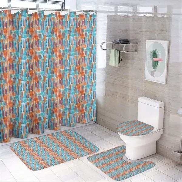 Brush Stroke Arrangement on a shower curtain