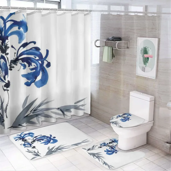 Brushstroke Work of Art on a shower curtain