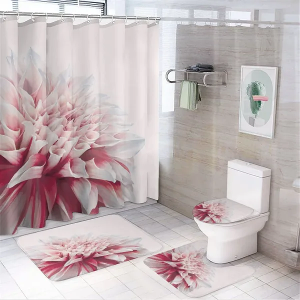 Close up Floral Blossom on a shower curtain