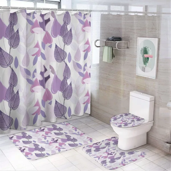 Foliage Leaves Purple on a shower curtain
