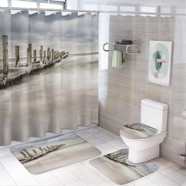 Groyne Zingst Germany on a shower curtain