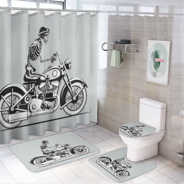 Halloween Motorbike Rider on a shower curtain
