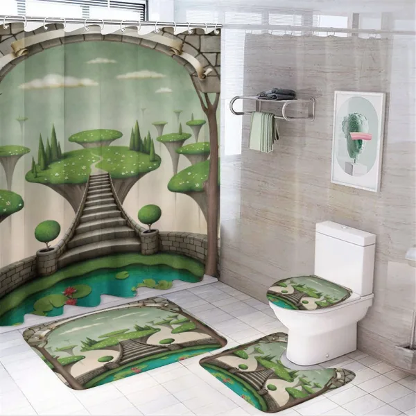 Hanging Islands Pond on a shower curtain