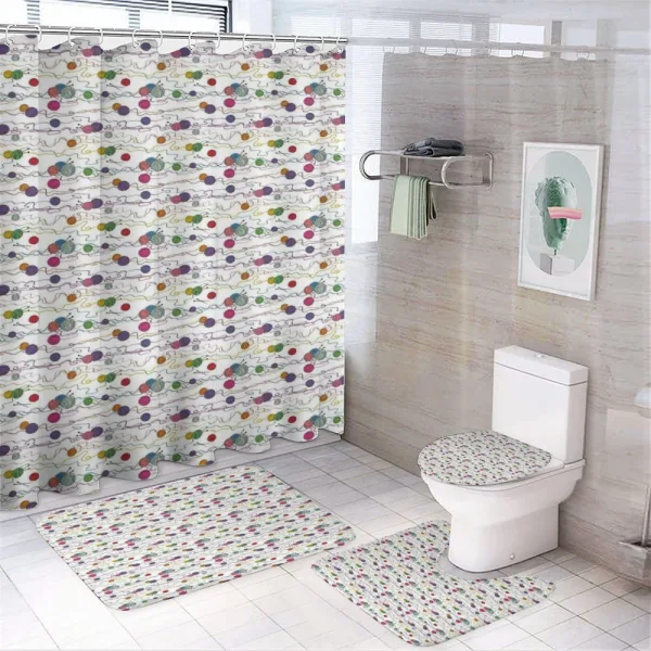 Hobby Themed Balls on a shower curtain