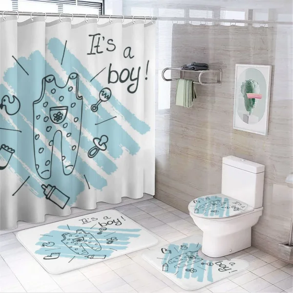 Its a Boy Paintbrush on a shower curtain