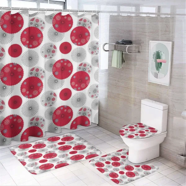 Japanese Art Circular Art on a shower curtain