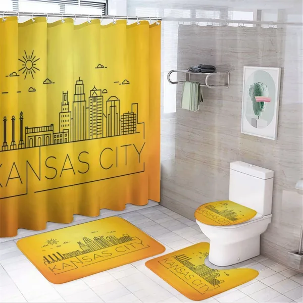 Minimal Linear City on a shower curtain