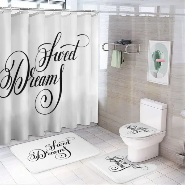 Modern Handwriting on a shower curtain