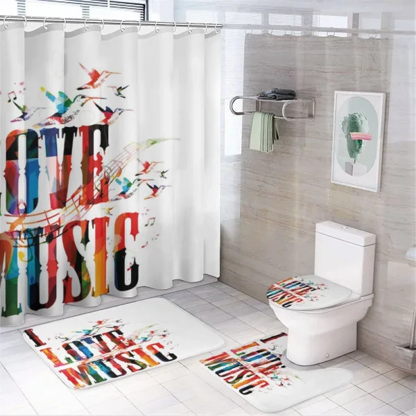 Music Theme Grungy on a shower curtain