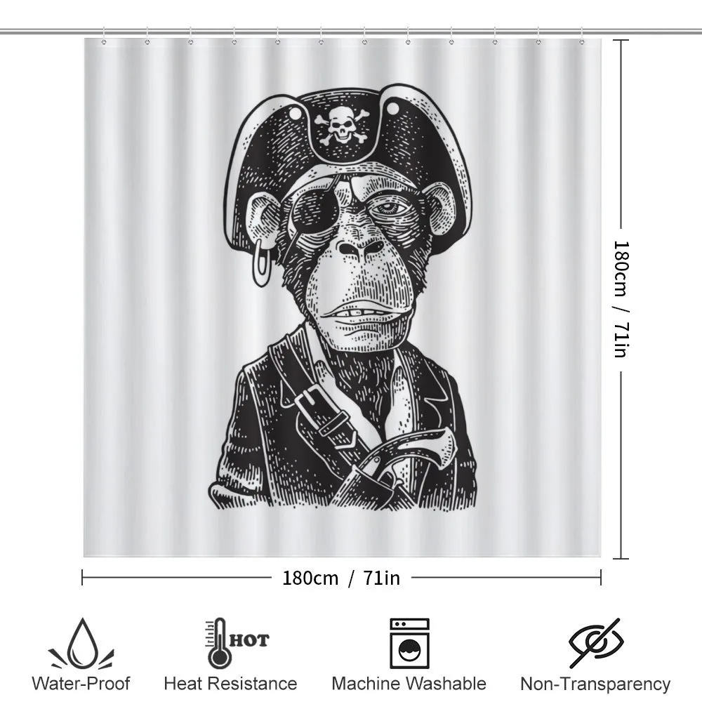 Pirate Monkey Portrait Art — Detail 2