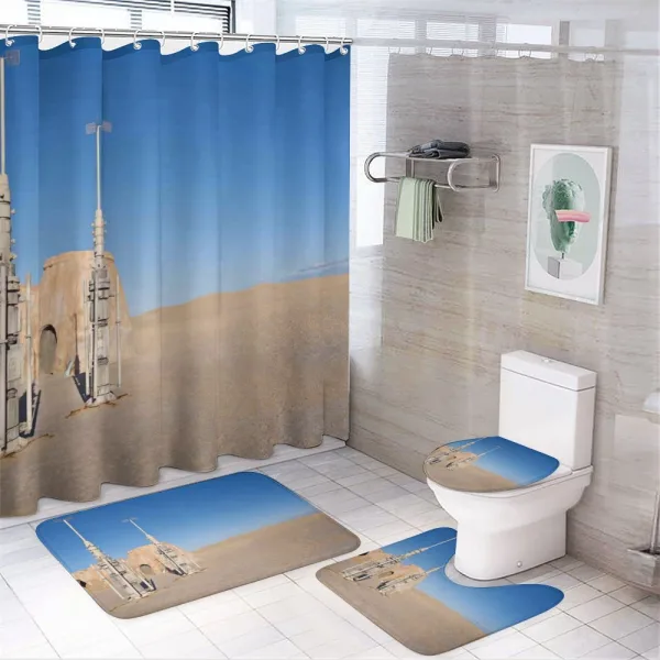 Planet Earth Theme on a shower curtain