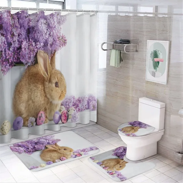 Rabbit Photo on a shower curtain