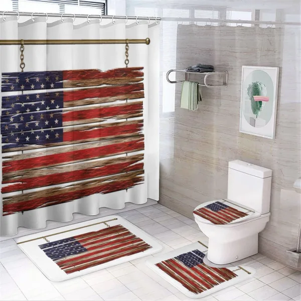 Rustic Flag on a shower curtain