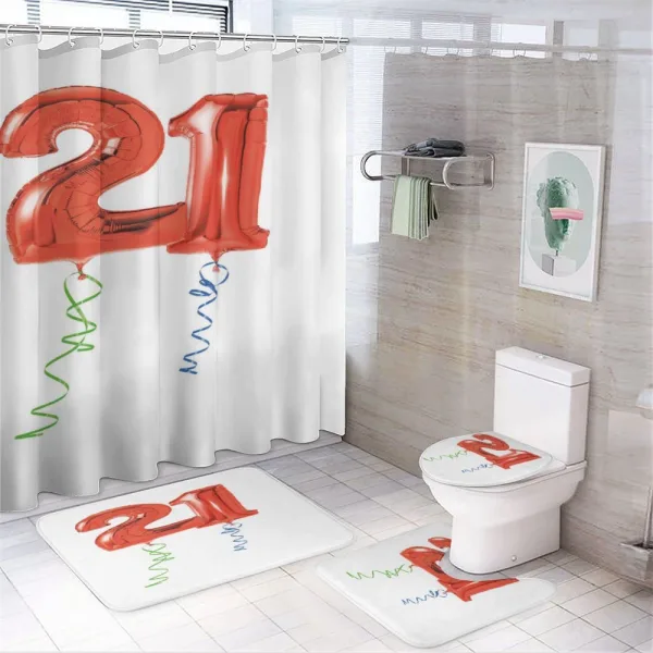 Theme Party Balloon on a shower curtain